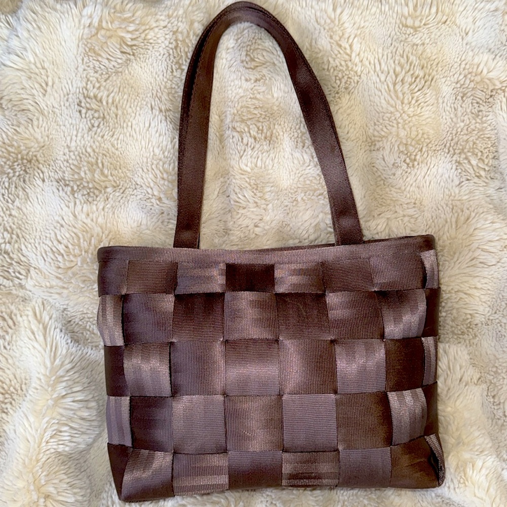 Harveys Woven Chocolate Brown Seatbelt Ribbon Tote